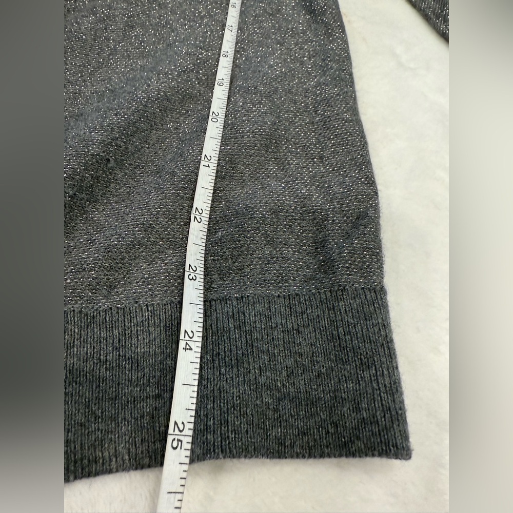White House Black Market sweater gray bead embellished scoop neck & back SZ XL - Picture 9 of 11